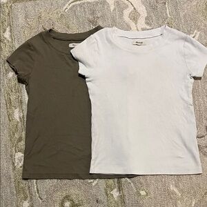 Madewell short-Sleeve Tee Set — White & Olive